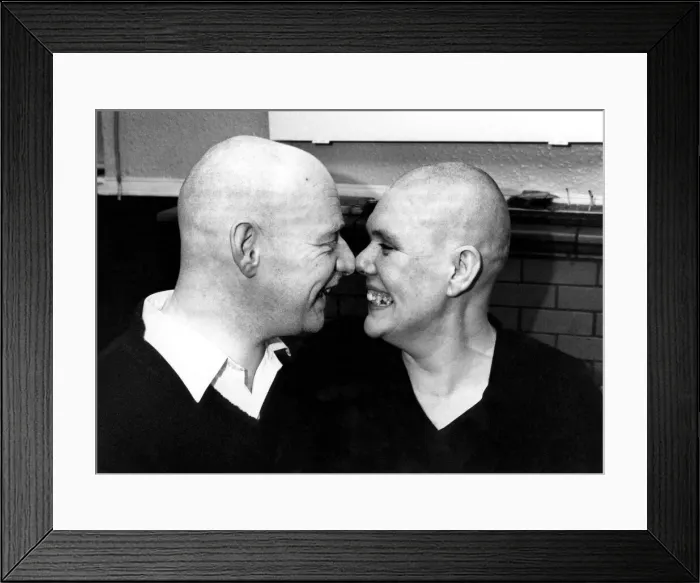 Framed Print : John and Jean Robertson after their charity shearing. January 1982 P007925