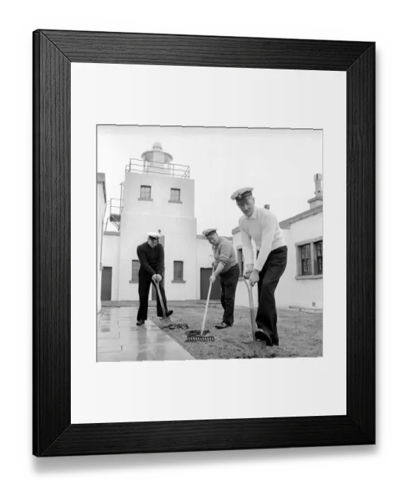 Framed Print : The lighthouse keepers and their families go about their daily duties around The Strathy Framed Print : The lighthouse keepers and their families go about their daily duties around The Strathy