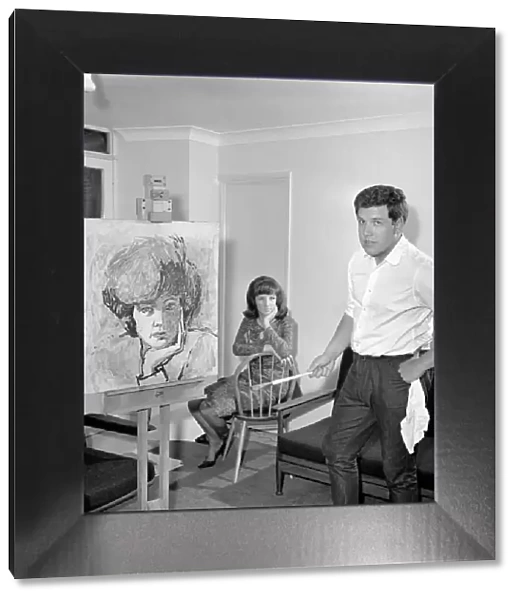 Z-Cars actor Colin Welland seen here relaxing by painting. 1966 A969-001