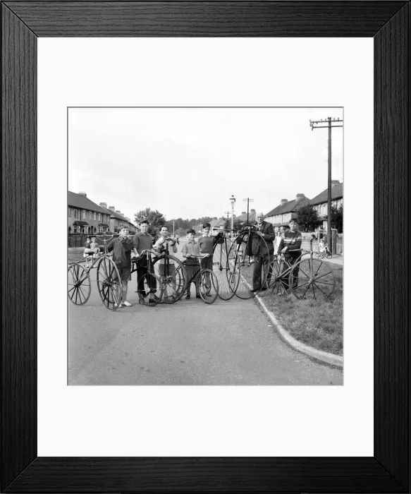 Framed Print : Charles Westley, Bristol seen here with part of his old bikes collection Framed Print : Charles Westley, Bristol seen here with part of his old bikes collection