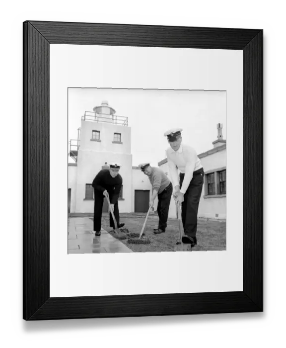 Framed Print : The lighthouse keepers and their families go about their daily duties around The Strathy Framed Print : The lighthouse keepers and their families go about their daily duties around The Strathy