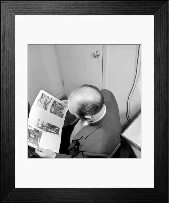 Framed Print : Bald headed man. 1963 A774-001 Framed Print : Bald headed man. 1963 A774-001