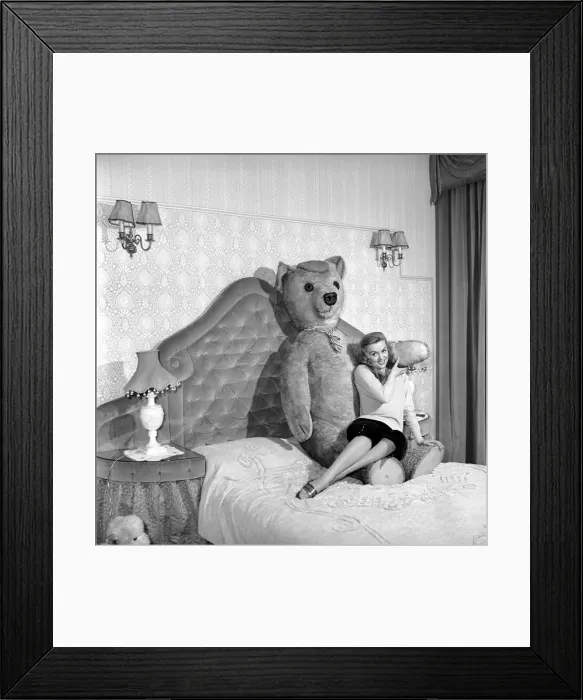 Framed Print : Actress Yana seen here with her pet poodles and a giant teddy bear. March 1959 A773-002 Framed Print : Actress Yana seen here with her pet poodles and a giant teddy bear. March 1959 A773-002