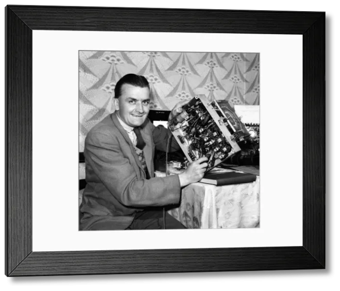 Framed Print : Radio Mechanic: Stephen Freeth seen here building radio equipment for the Bristol Framed Print : Radio Mechanic: Stephen Freeth seen here building radio equipment for the Bristol