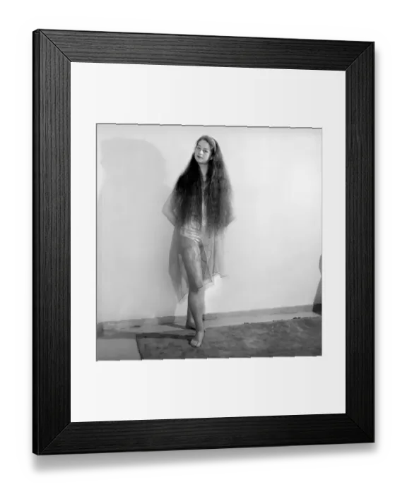 Framed Print : Fashion: Hair Styles: Judith Hoare seen here showing off her waist length hair