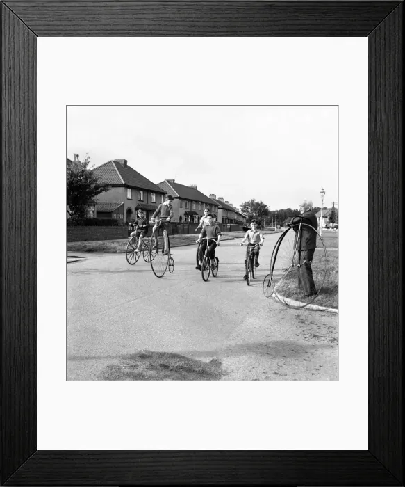 Framed Print : Charles Westley, Bristol seen here with part of his old bikes collection Framed Print : Charles Westley, Bristol seen here with part of his old bikes collection