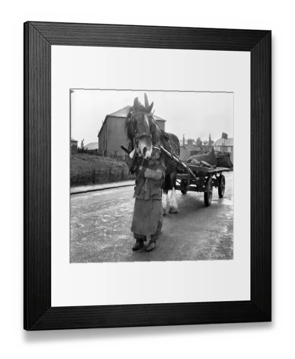Framed Print : Coalman delivering coal. May 1958 A687-008 Framed Print : Coalman delivering coal. May 1958 A687-008
