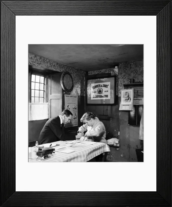 Framed Print : Medical: Baby: Clinic: Once every week the Falklands Arm pub near Stratford stops serving Framed Print : Medical: Baby: Clinic: Once every week the Falklands Arm pub near Stratford stops serving