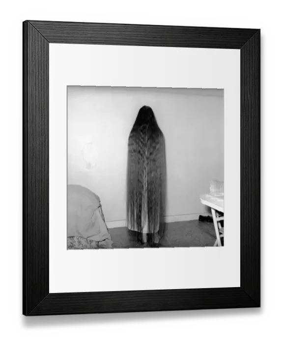 Framed Print : Hair styles: Long hair: Mrs. Mabel Anderson seen here with her floor length hair Framed Print : Hair styles: Long hair: Mrs. Mabel Anderson seen here with her floor length hair