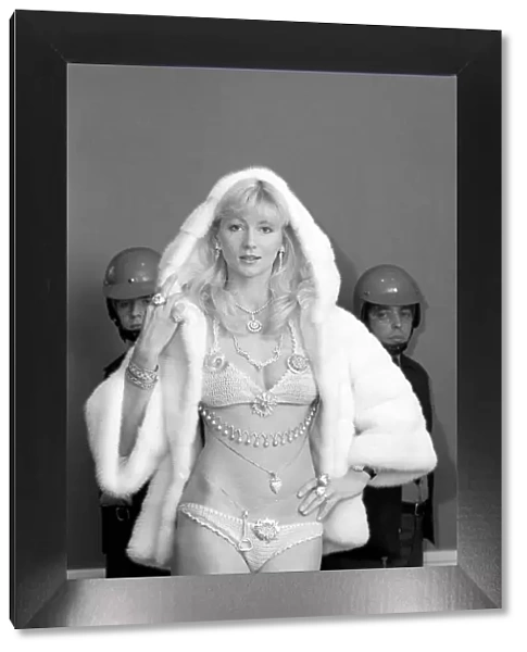Model Lia Beldam seen here wearing a fur coat. March 1975 75-01365