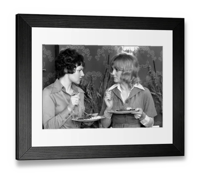Framed Print : Valerie May and actress Lyn Paul. seen here at the home of Sonia Allison the Daily Framed Print : Valerie May and actress Lyn Paul. seen here at the home of Sonia Allison the Daily