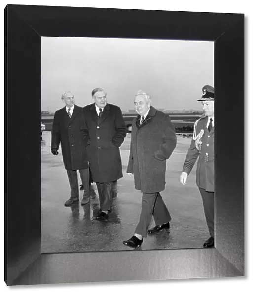 Heathrow Airport. The Prime Minister, Mr. Harold Wilson and Foreign