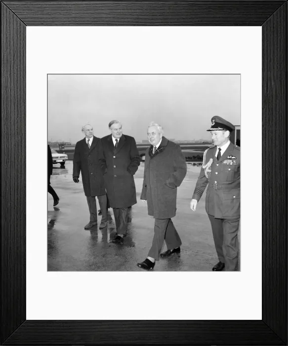 Framed Print : Heathrow Airport. The Prime Minister, Mr. Harold Wilson and Foreign