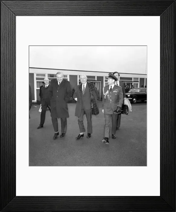 Framed Print : Heathrow Airport. The Prime Minister, Mr. Harold Wilson and Foreign Framed Print : Heathrow Airport. The Prime Minister, Mr. Harold Wilson and Foreign