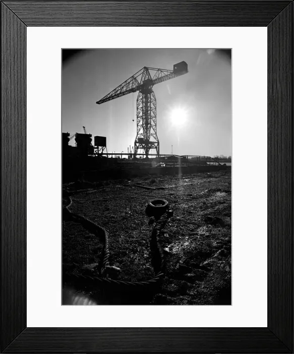 Framed Print : Industry Ship building: The John Brown shipyard on the Clyde left to decay