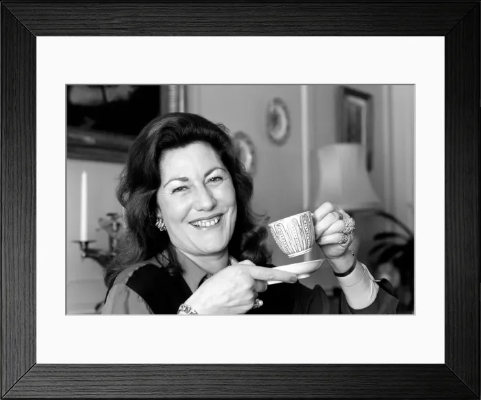 Framed Print : Drink Tea: A lady from high society shows how she makes her idea of a Perfect Cup of Tea