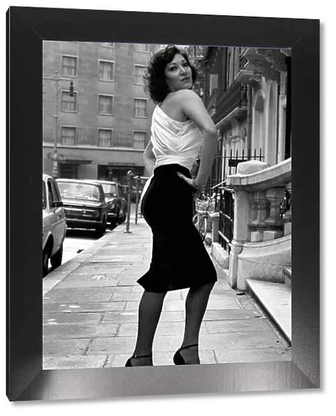Lara wearing a new design stiletto heel. March 1975 75-01213-002
