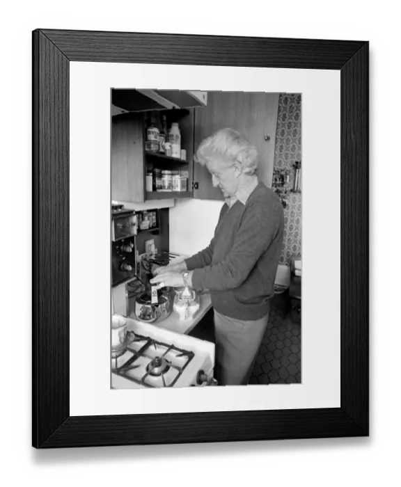 Framed Print : Actor John Pertwee seen here at home making tea. March 1981 PM 81-01203-005