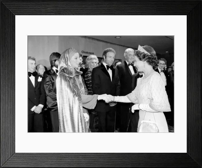 Framed Print : Royalty: Entertainment: Film. H. R. H. The Queen at Royal Premiere Funny Lady Framed Print : Royalty: Entertainment: Film. H. R. H. The Queen at Royal Premiere Funny Lady