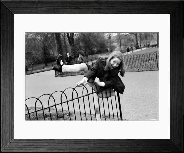 Framed Print : Child: Singer: Lena Zavaroni enjoying herself in Green Park, London Framed Print : Child: Singer: Lena Zavaroni enjoying herself in Green Park, London