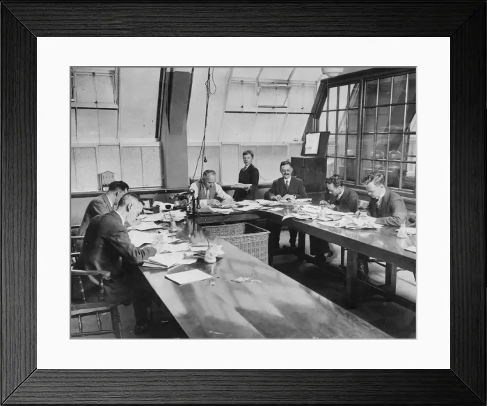 Framed Print : Daily Mirror journalists seen here at work in Geraldine House offices. 1927 Framed Print : Daily Mirror journalists seen here at work in Geraldine House offices. 1927