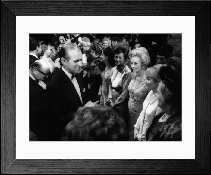 Framed Print : Prince Philip meets the stars of a Royal Gala at the Theartre Royal Drury Lane including Framed Print : Prince Philip meets the stars of a Royal Gala at the Theartre Royal Drury Lane including