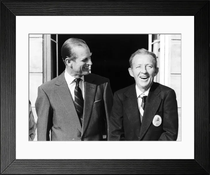 Framed Print : Prince Philip with American actor and singer Bing Crosby at Buckingham Palace Framed Print : Prince Philip with American actor and singer Bing Crosby at Buckingham Palace