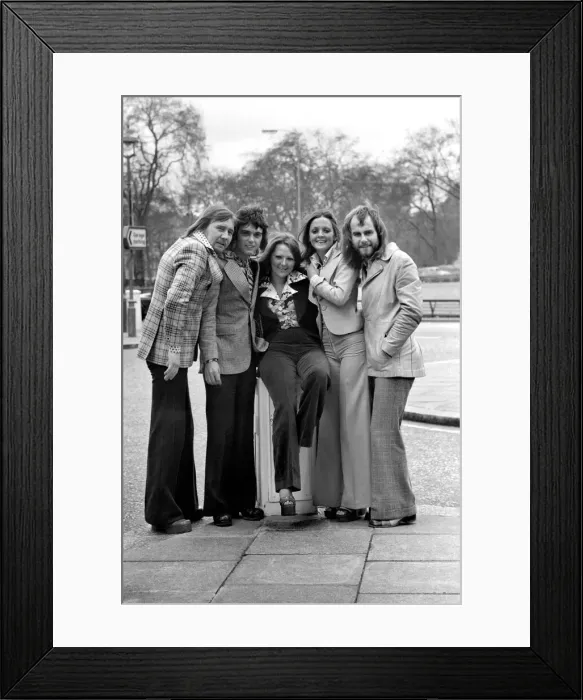 Framed Print : The original pop group Guys and Dolls who are in dispute with the group of the same name