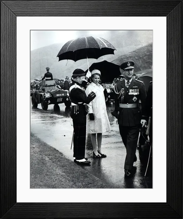 Framed Print : Princess Anne with the her father Prince Philip, Duke of Edinburgh at Holyrood Park in Framed Print : Princess Anne with the her father Prince Philip, Duke of Edinburgh at Holyrood Park in