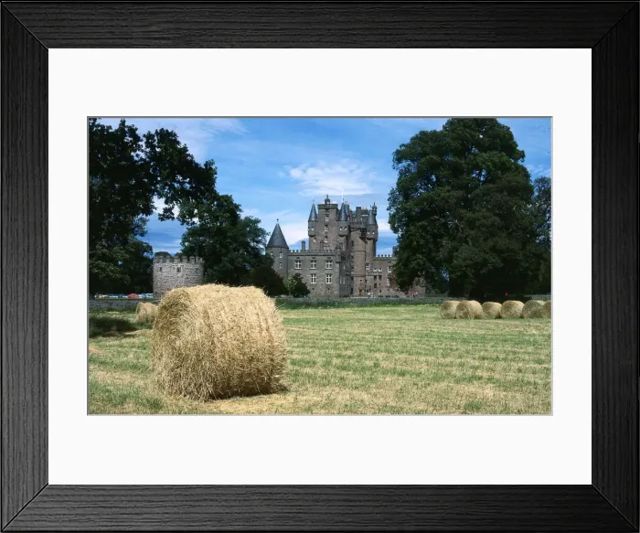 Framed Print : Haymaking at Glamis Castle Fife Scotland July 1984 Hay bails in field Framed Print : Haymaking at Glamis Castle Fife Scotland July 1984 Hay bails in field