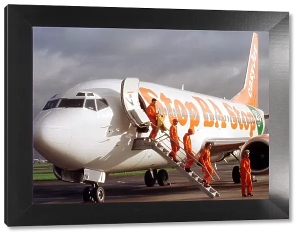 Easyjet Demonstration 1998 Easyjet Boeing 737 300 Aircraft at Brussels Airport - with