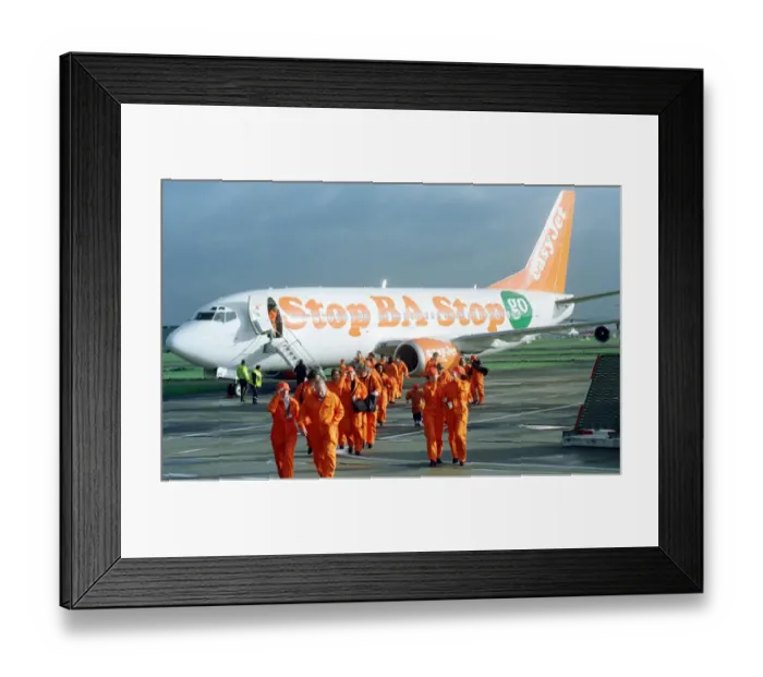 Framed Print : Easyjet Demonstration 1998 Easyjet Boeing 737 300 Aircraft at Brussels Airport - with Framed Print : Easyjet Demonstration 1998 Easyjet Boeing 737 300 Aircraft at Brussels Airport - with