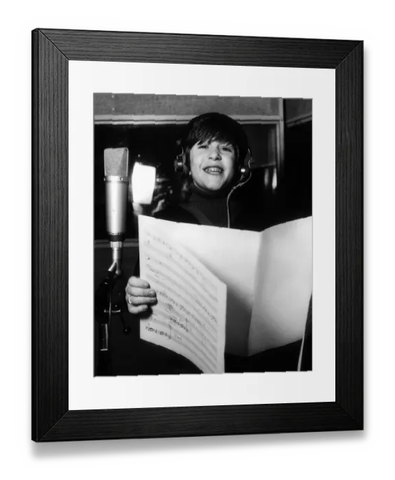 Framed Print : Neil Reid from Motherwell in the recording studio, he appeared on Opportunity Knocks