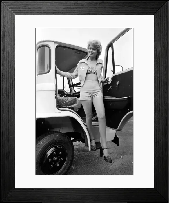 Framed Print : Miss Elaine Jent a heavy goods lorry driver with B. R. S. April 1975 75-1834-004 Framed Print : Miss Elaine Jent a heavy goods lorry driver with B. R. S. April 1975 75-1834-004