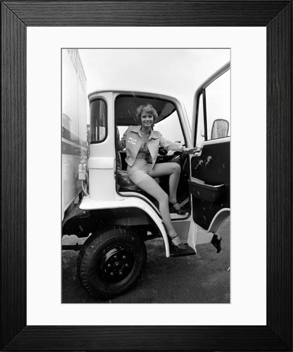 Framed Print : Miss Elaine Jent a heavy goods lorry driver with B. R. S. April 1975 75-1834-007 Framed Print : Miss Elaine Jent a heavy goods lorry driver with B. R. S. April 1975 75-1834-007