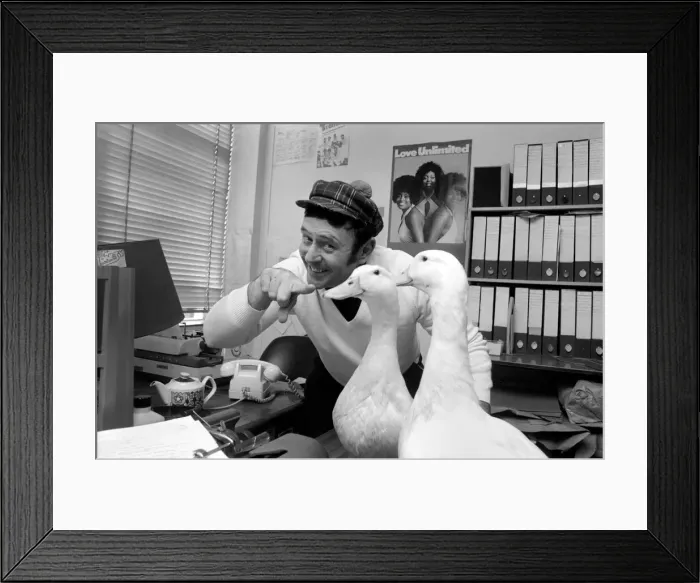 Framed Print : Singer and comedian Mike Reid who is presently riding high in the hit parade with his Framed Print : Singer and comedian Mike Reid who is presently riding high in the hit parade with his