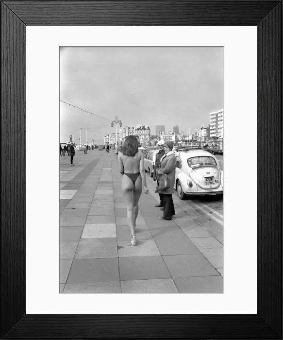 Framed Print : Glamour model Felicity Jane wearing the Thong in Brighton (Saturday) Framed Print : Glamour model Felicity Jane wearing the Thong in Brighton (Saturday)