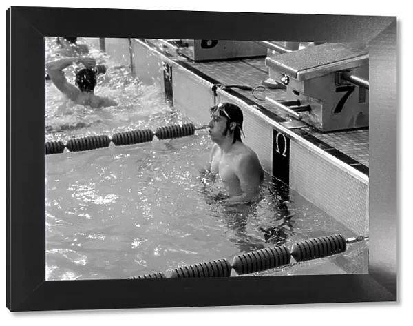 Coca-Cola International Swimming Championships. Brian Brinkley regaining his breath after