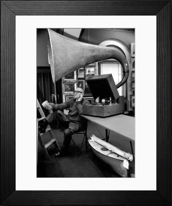 Framed Print : The sound of music. It was a case of give me the good old days for the assistants Framed Print : The sound of music. It was a case of give me the good old days for the assistants