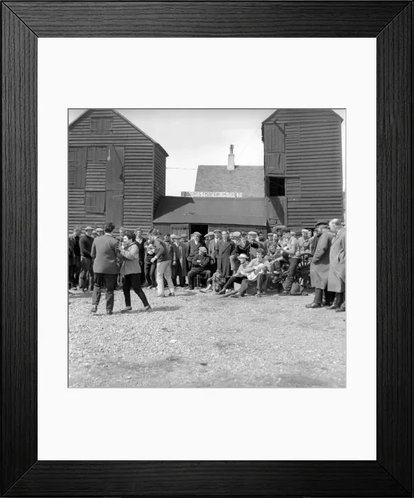 Framed Print : Les Hobeaux Skiffle group seen here performing on the sea front a Hastings. May 1957 Framed Print : Les Hobeaux Skiffle group seen here performing on the sea front a Hastings. May 1957