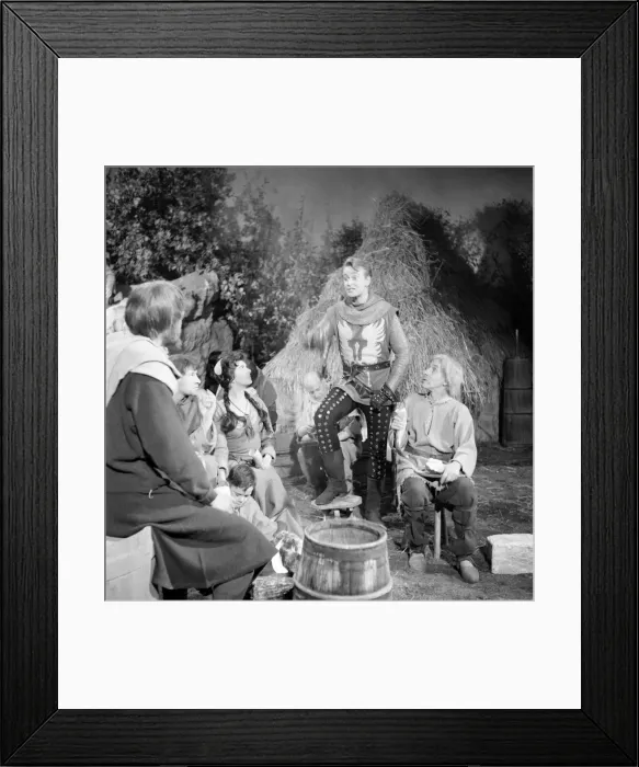 Framed Print : On set with the cast of the television series The Adventures of Sir Lancelot