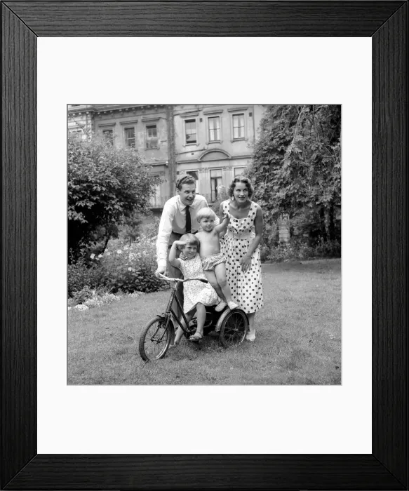 Framed Print : BBC Announcer Alexander McIntosh seen here at home with his wife and children. Circa 1957 Framed Print : BBC Announcer Alexander McIntosh seen here at home with his wife and children. Circa 1957