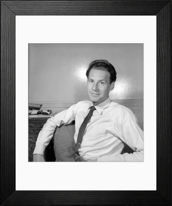 Framed Print : BBC Announcer Alexander McIntosh seen here at home. Circa 1957 Framed Print : BBC Announcer Alexander McIntosh seen here at home. Circa 1957