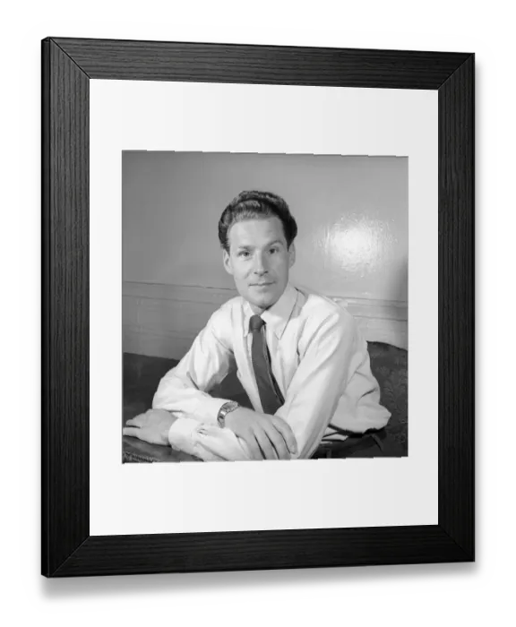 Framed Print : BBC Announcer Alexander McIntosh seen here at home. Circa 1957