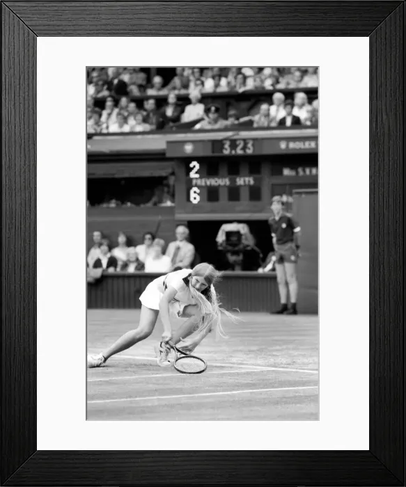 Framed Print : Wimbledon 1980. 7th day. Wade vs. Jaeger on the Centre court today. June 1980 80-3384-021