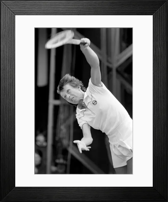 Framed Print : Wimbledon 1980. 7th day. Navratilova (U. S. ) vs. K. Jordan (U. S. ) on court one today Framed Print : Wimbledon 1980. 7th day. Navratilova (U. S. ) vs. K. Jordan (U. S. ) on court one today
