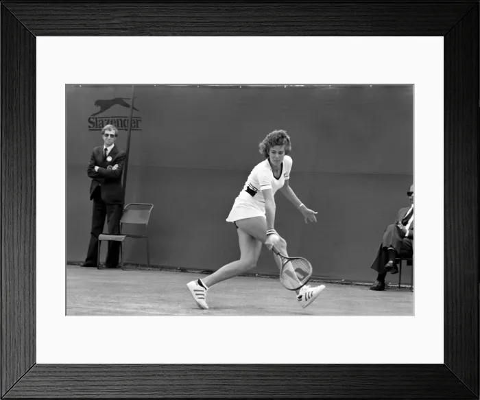 Framed Print : Wimbledon 1980. 7th day. Pam Shriver vs. B. J. King. Pam Shriver in action today (Monday) Framed Print : Wimbledon 1980. 7th day. Pam Shriver vs. B. J. King. Pam Shriver in action today (Monday)