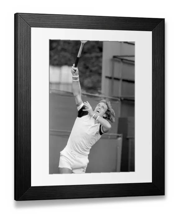 Framed Print : Wimbledon 1980: 2nd day. John Lloyd in action. June 1980 80-3290-030 Framed Print : Wimbledon 1980: 2nd day. John Lloyd in action. June 1980 80-3290-030