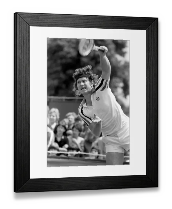 Framed Print : Wimbledon 80, 5th day. John McEnroe vs. Rocavert. John McEnroe. June 1980 80-3345-030