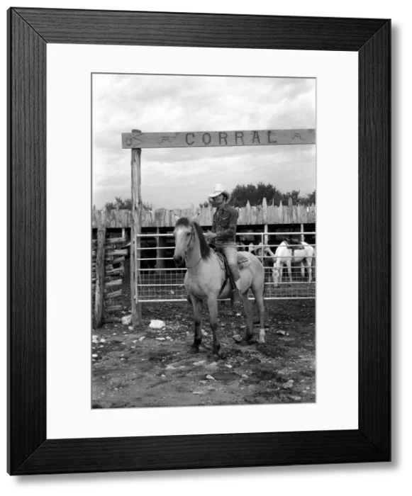 Framed Print : People: Cowboys with horses at a ranch in the USA. December 1980 80-07236-005 Framed Print : People: Cowboys with horses at a ranch in the USA. December 1980 80-07236-005